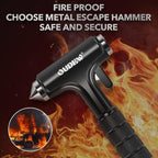 Car Safety Hammer, Car Glass Breaker with Seat Belt Cutter, Automotive Escape Tool with Lighting Function, Metal Window Break