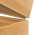 VeyFey Bamboo Drawer Organizer, Stackable Utensil Organizer for Kitchen, Bamboo Storage Box Wood Silverware Tray for Drawer 1