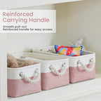 Storage Baskets for Shelves 11.8x7.9x5.2 Inch, Foldable Fabric Storage Bins with Handles, Small Storage Baskets for Organizin