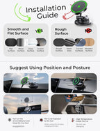 LISEN 15W Magsafe Car Mount Charger, Magnetic Wireless Car Charger, Suction Phone Mount, Vacuum Magnetic Phone Holder for Car Mount for iPhone 17 Pro Max 16 15 14 13 12, Samsung S26/S25, Pixel 10 Pro