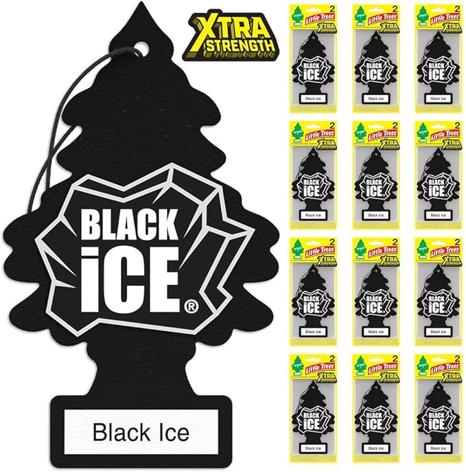 LITTLE TREES Car Air Freshener | Xtra Strength Provides Long-Lasting Scent for Auto or Home | Extra Boost of Fragrance | Blac