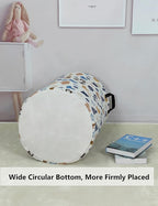 QUEENLALA Large Storage Basket,Laundry Hamper/Bathroom/Home Decor/Collapsible Round Storage Bin,Boys and Girls Hamper/Boxes/C