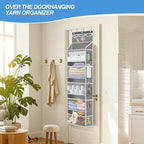 Over the Door Organizer with 5 Large Pockets, 5+3 Tiers Shelf Hanging Door Organizer, Adjustable Hanging Closet Organizer wit