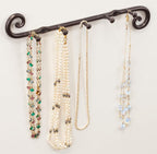 RTZEN Farmhouse Small Key Holder for Wall - Handcrafted Swirl Decorative 5 Key Hooks for Home Entryway - Wrought Iron Wall Mo