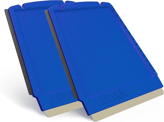 Car Ice Scraper Brass Blade 2 Pack Small Ice Scraper for Car 4-in-1 Ice Scraper Small Ice Scrapers for Car Windshield Frost Wipe Scraper Snow Scraper for Car Original Murska (2-Pack L&P A052 Blue)