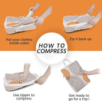 6 Pcs Compression Packing Cubes Waterproof Suitcase Travel Bag Luggage Backpack Organizer Travel Cubes for Packing-Bohemian