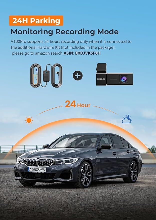 Dash Cam 2.5K Front Dash Camera for Cars with App, WiFi Mini Dashcam Built-in IPS Screen, Night Vision, G-Sensor, Smart Voice