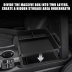 Muslogy for Pilot Center Console Organizer & Dash Storage Tray & Magnet Armrest Hidden Storage Compartment 3PCS Set Compatible with Honda Pilot 2023-2025(Console +Dash Tray+Hidden Organizer)
