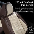 Coverado Front Seat Covers, 2 Pack Waterproof Seat Covers for Cars, Luxury Leather Seat Cushions, Front and Rear Seat Protect