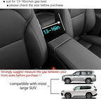Car Purse Holder Between Front Seats PU Leather Bag Holder Above Armrest Box Child Barrier Front Seat Snack Organizer Bag Storage Auto Interior Accessories(Large Size)