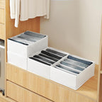 Qozary Jeans Pants Organizer for Closet, 4 Pack Drawer Organizers for Clothing, 5 Grids Wardrobe Clothes Organizer, Jean Orga