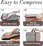 U+U 4 Set Compression Packing Cubes - Ultralight Travel Organizers, Space-Saving Suitcase Organizer, Expandable Packing Cubes