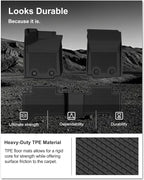 KIWI MASTER Floor Mats for 2018-2023 Toyota Tacoma Double Cab Crew Cab, Custom Fit All Weather Car Mats, Heavy Duty TPE Floor Liners, Front & Rear 2 Row, Black