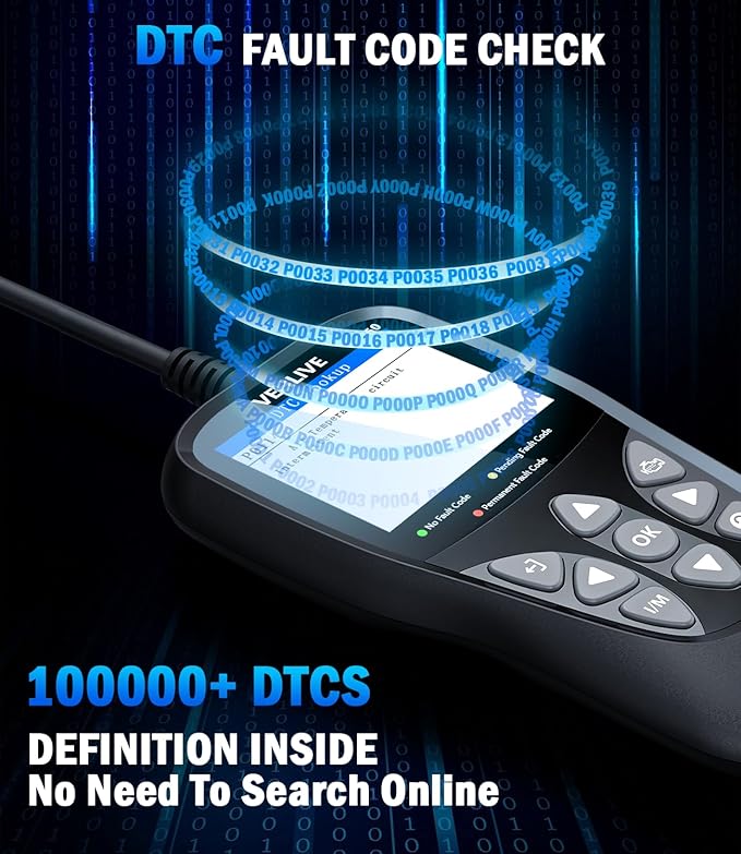 OBD2 Scanner Diagnostic Tool, VEHLIVE V860 Car Code Reader for Check Engine Light with Reset, I/M Readiness, Battery Tester,