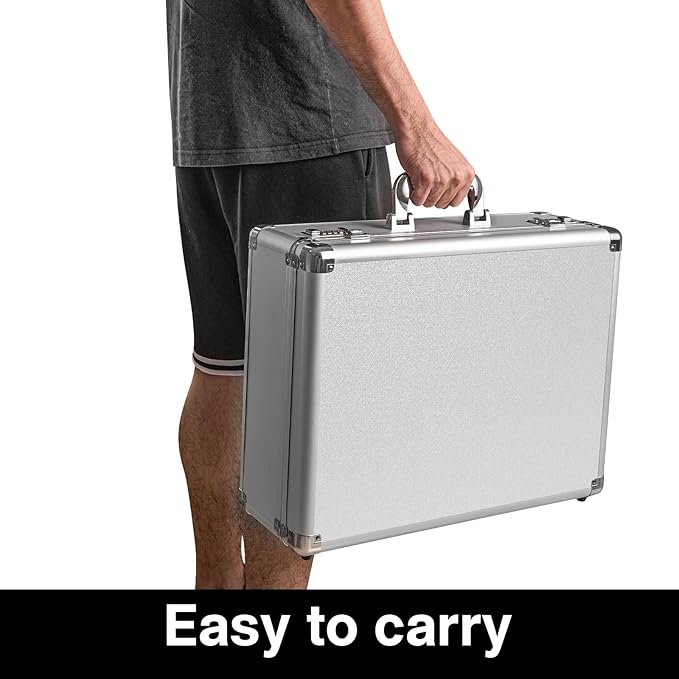 LOCKCURX File Organizer Storage Box - 18.9 x 14.6 x 6.3 Inch X-Large, Portable Locking Storage Totes with Dual Combination Lo