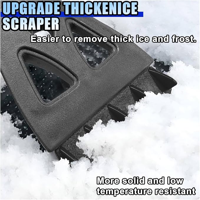 31.5" Detachable Snow Brush and Ice Scraper for Car Windshield, 2-in-1 Winter Snow Removal Tool with Extendable, 360° Rotating Soft Bristle Brush Head and Foam Grip for Most Vehicles (Yellow)
