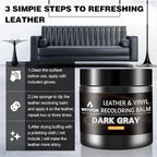 Leather Recoloring Balm - Leather Repair Kit for Furniture, Dye, Recolor, Renew, Repair & Restore Aged, Faded, Cracked, Peeli