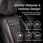 Huidasource Car Seat Covers for Front Seat, Car Seat Cushion Waterproof, Full-Cover Faux Leather Car Seat Cover Protector Uni