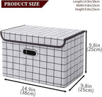 STOREONE Fabric Storage Cube Bins Foldable Organizer Container Collapsible Basket with Lids and Metal Handles, for Home, Bedr