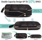 Compression Packing Cubes for Travel, Bunnychill Portable Zipper Packing Cube for Cloting, Expandable Space Saver Storage Lug