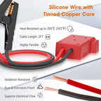 Mayspare Jumper Cables for Car with Adapter Compatible with Milwaukee 18V Batteries, Silicone Wire 8AWG 2FT Alligator Clips Automotive Jump Starter Cables for Jump Starting Car or Tool Batteries