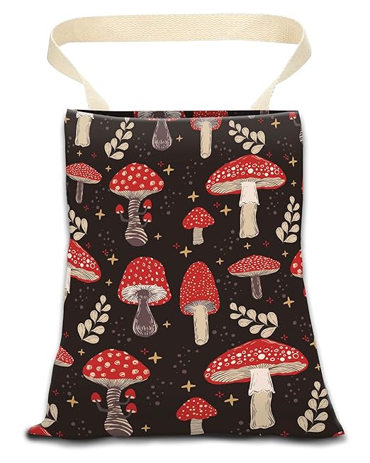 Car Trash Can, Durable Hanging Car Trash Garbage Bag, Cute Automotive Garbage Cans Organizer, Cute Red Mushroom