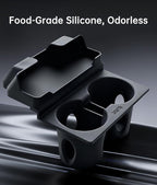 for Tesla Cup Holder Insert, 2-in-1 for Model Y Juniper(2025/2026)& Model 3 Highland(2024/2025) with Storage Compartment - Bl