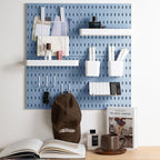 MULSAME Pegboard Combination Kit, Wall Mounted Storage Set with 4 Pegboards & 14 Accessories Hanging, Blue Peg Boards Organiz