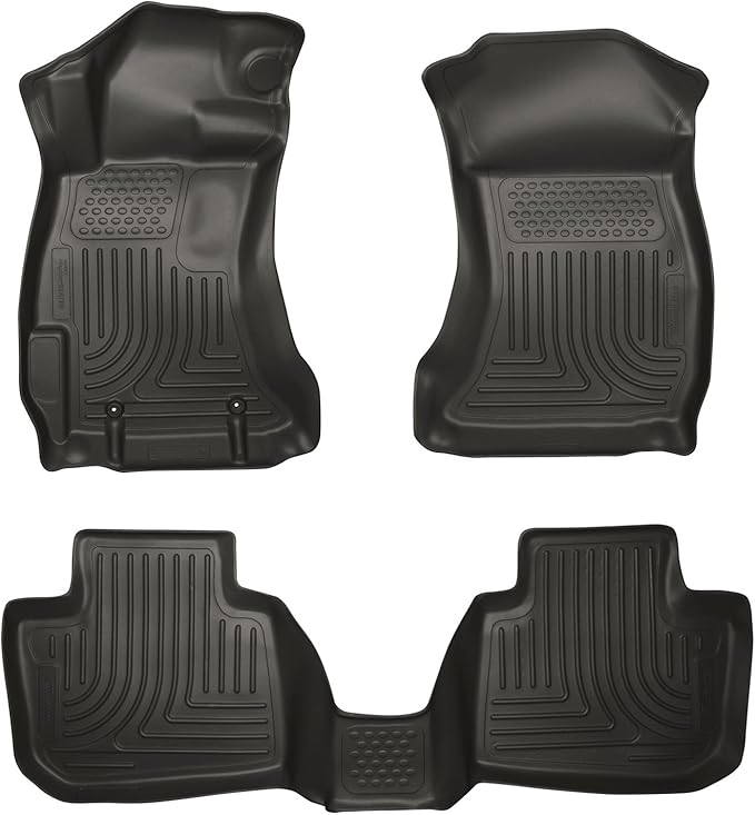 Husky Liners Weatherbeater Floor Mats | Fits 2016-2017 Subaru Crosstrek; 2012-2016 Subaru Impreza | Front & 2nd Row, 3-pc Black - 99801