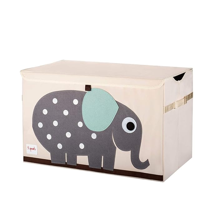 3 Sprouts Large Toy Chest for Kids with Lid and Handles - Collapsible Toy Storage Bin/Trunk/Box/Basket Organizer for Boys & G