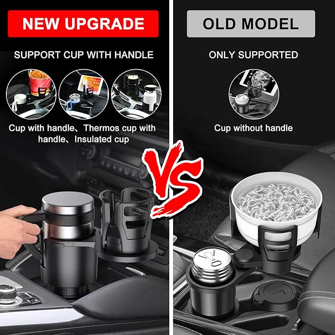 Cup Holder Expander for car 2 in 1 Multifunctional Car Cup Holder Extender Adapter with Adjustable Base Compatible with Hydro