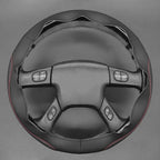 MEWANT Hand Stitch Steering Wheel Cover for Chevy Silverado 1500 2500 Black Smooth Perforated Faux Leather Steering Wrap
