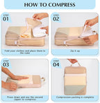 PFEYRPK Lightweight Compression Packing Cubes for Suitcases, Compressible Expandable Travel Packing Organizer with Clear Toil