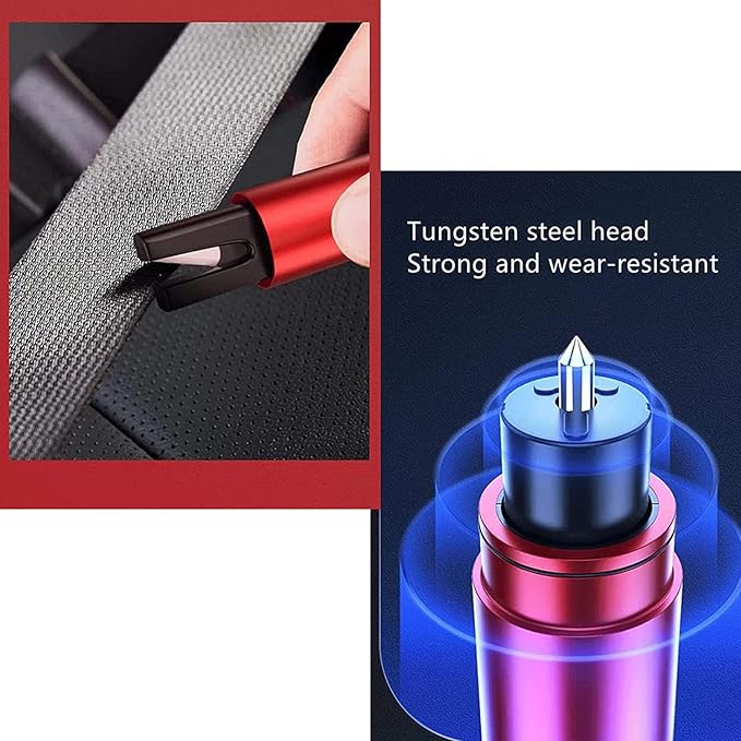 HHXS 2026 Upgraded Window Breaker Seatbelt Cutter 2 Pack, Car Safety Hammer Glass Breaker Under Water Auto Emergency Rescue T