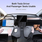 2024 Upgraded for Tesla Model Y/3 Accessories [Dual Folding,More Convenient] Car Tray Table for Eating，Working,Camping,Food Laptop Desk for Front and Rear Seats, Driver and Passenger