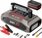 6000A UltraSafe Jump Starter with 160PSI Air Compressor, 12V Car Battery Booster, Portable Jump Box, Power Bank & Jumper Cables, LED Display, LED Light, for 10L Gas & 10L Diesel Engines