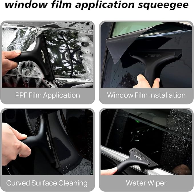 NEWISHTOOL Bathroom Shower Squeegee 5.9 Inch Soft Silicone Blade Squeegee for Shower Glass Door Mirrors Car Windshield, Kitchen Squeegee Countertops Cleaning and Water Removal Scraper w/Hanging Hole