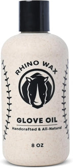 Rhino Wax - Baseball Glove Oil 8 oz (Not Made in China) - Softens & Hydrates Leather Fibers - Improves Ball Gloves Flexibilit
