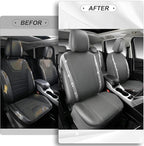 CAR PASS Bling Car Seat Covers Full Set, Shining Glitter Rhinestone Diamond Waterproof Faux Leather Interior Sets Universal Fit Automotive Glitter Crystal Sparkle Strips for Cute Women Girl, Gray