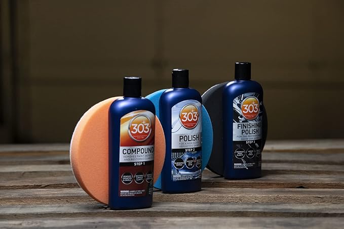 303 Products Finishing Polish for The Professional Show Car Shine - Maximum Paint Clarity - Mirror Like Finish - Removes 2500 Grit Scratches (Step 3), 12 fl. oz. (30703)