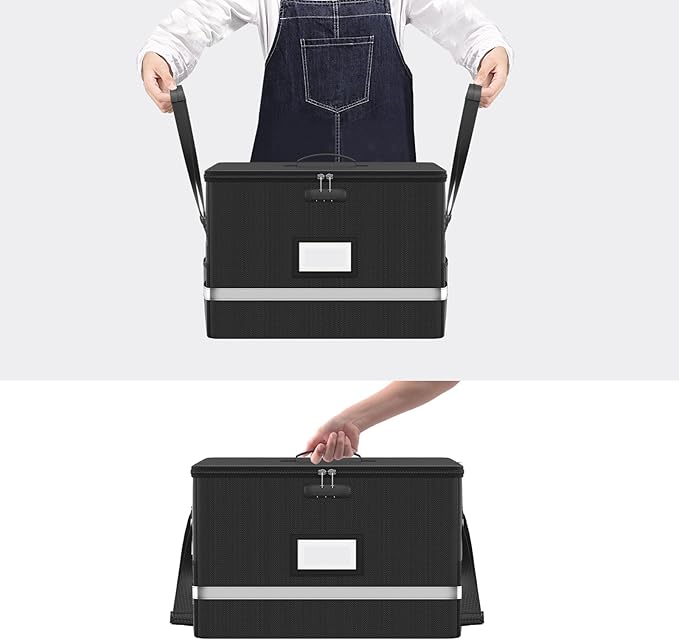 Fireproof File Box with Lock, 5200°F Document Box Storage Organizer, Suitable for Hanging File Folders in Letter Size, Collap