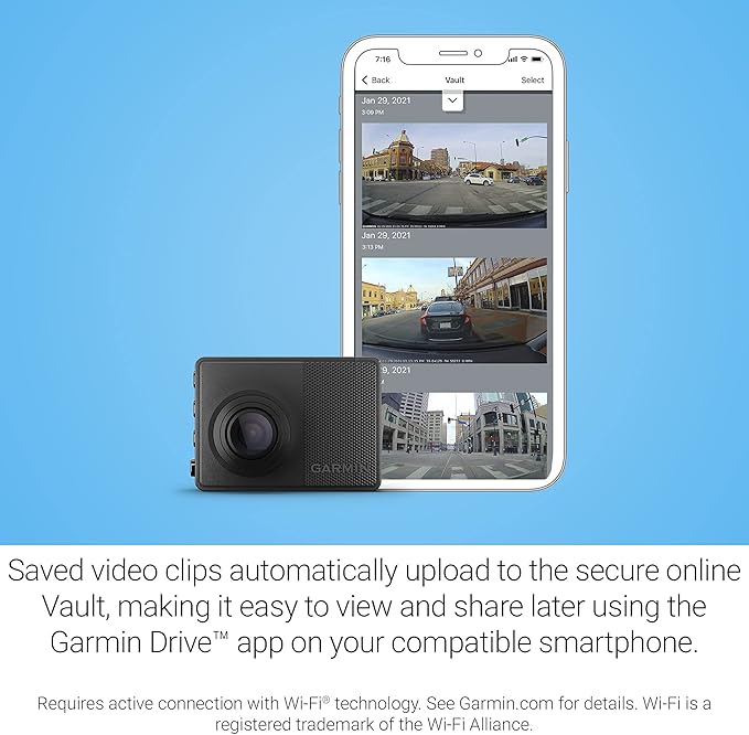 Garmin Dash Cam 67W, 1440p and Extra-Wide 180-degree FOV, Monitor Your Vehicle While Away w/ New Connected Features, Voice Co