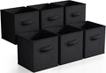 Sorbus Foldable Storage Cubes - 6 Pack, 11 Inch, Black, Fabric, Foldable, Storage and Organization, Versatile Use, Collapsibl