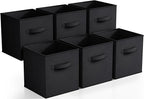 Sorbus Foldable Storage Cubes - 6 Pack, 11 Inch, Black, Fabric, Foldable, Storage and Organization, Versatile Use, Collapsibl