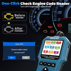 OBD2 Scanner Diagnostic Tool, Check Engine Light Car Code Reader with Reset, Battery Tester, Live Data, Freeze Frame, I/M