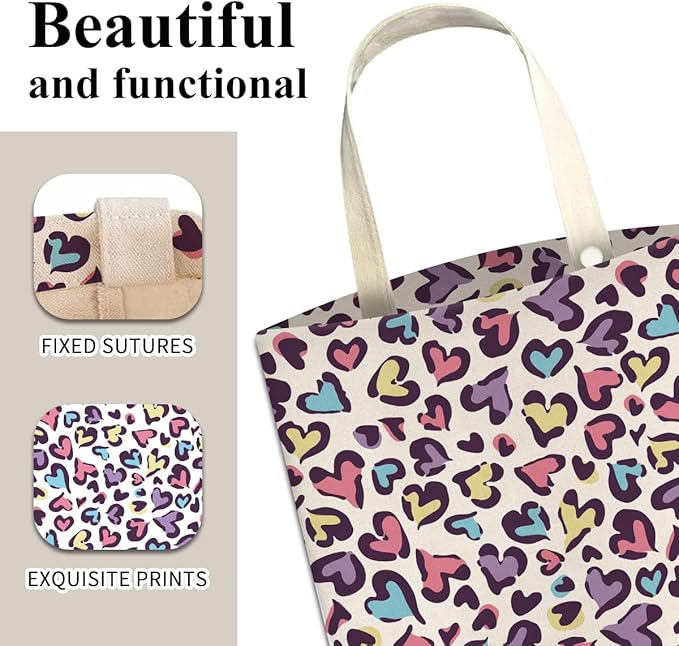 Car Trash Can, Cute Car Trash Bag, Hanging Car Organizer and Storage Bag, Trash Bin for Car Accessories, Vehicle, Travelling, Camping Colorful Heart Leopard