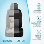 BDK PolyPro Car Seat Covers Full Set in Gray on Black, Front and Rear Split Bench Seat Covers for Cars, Easy to Install Car S