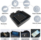SKTU for 2022-2024 2025 2026 Kia Carnival Center Console Organizer 2022-2024 2025 2026 Carnival Accessories Insert ABS Materials Tray 2024 2025 2026 Carnival Console Tray with Coin and USB Hole (Blue)