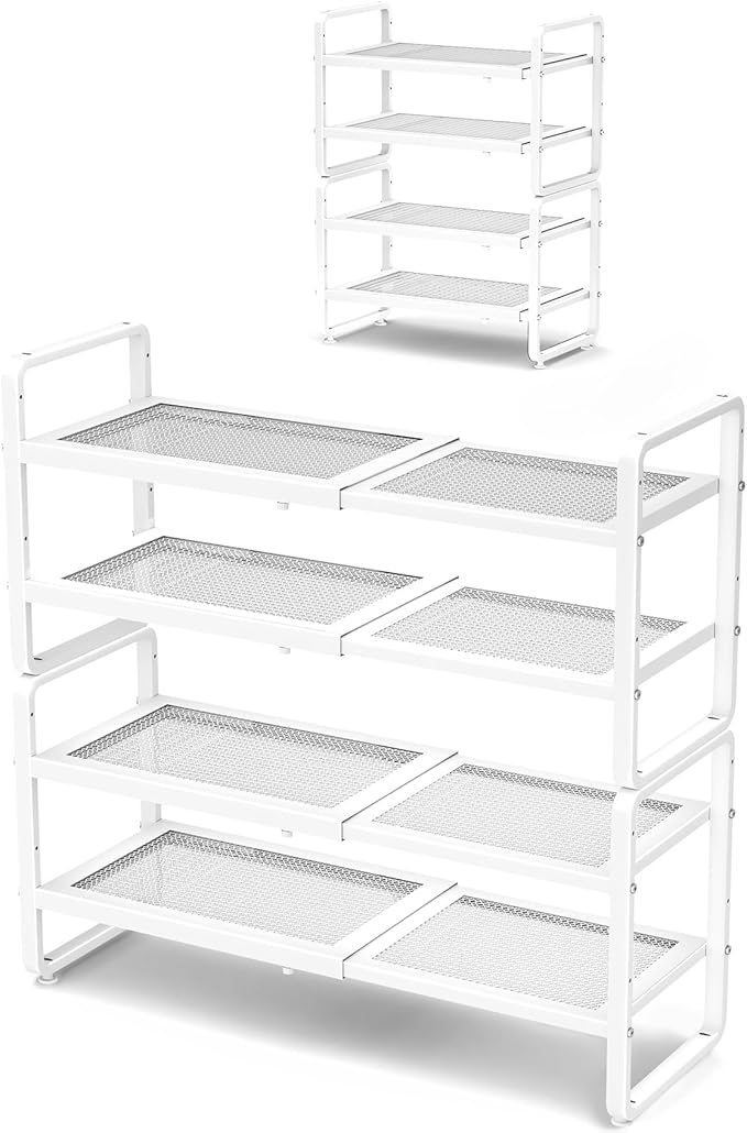 SNTD Shoe Rack - Expandable Shoe Organizer for Closet, Adjustable Metal Shoe Shelf Storage, Stackable Long Shoe Stand Holder 