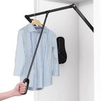 Pull Down Closet Rod for Hanging Clothes, Wardrobe Lift Rail Aluminum Alloy Organizer, Side Mounted Closet Rod for Kitchen Be